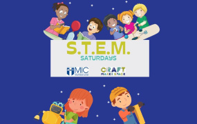 photo with text saying STEM Saturdays